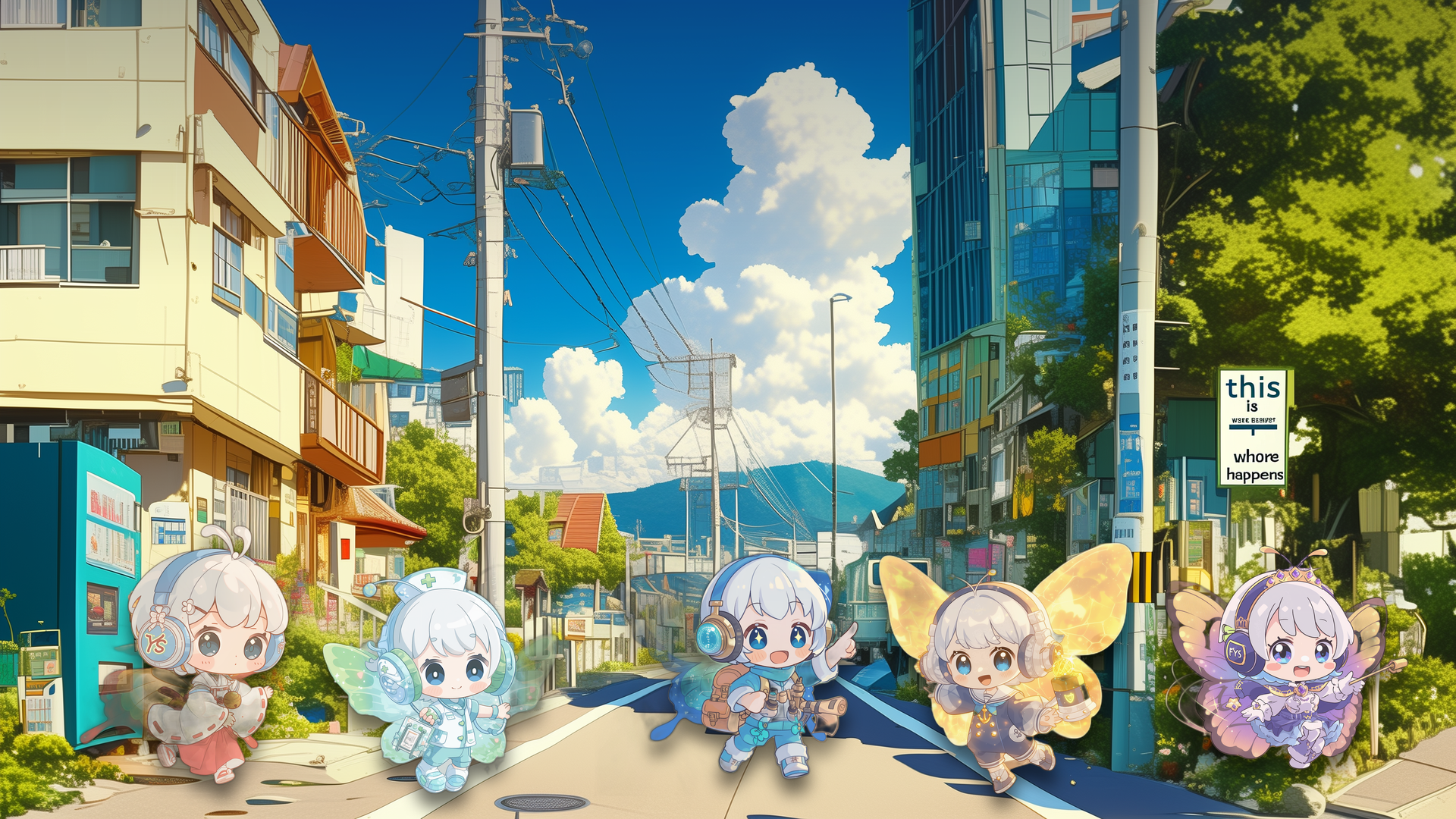 5タイプのフォーユーちゃんと経営者が共に未来へ歩み出すヒーロービジュアル
